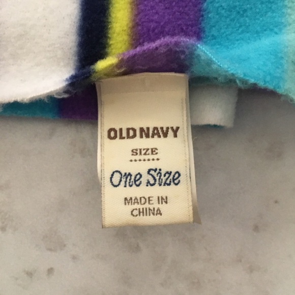 🌵 Old Navy Purple Blue Stripe Fleece Scarf - Picture 3 of 5